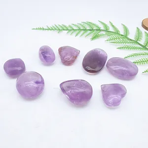 Natürliche hochwertige Kristalle Palmstein Heilung Steine lila Quarz Ametystenherz zur Heilung