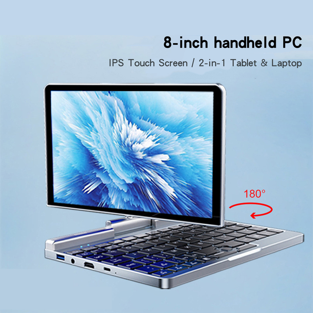 New 8 Inch Mini Portable Laptop Intel N Series All-in-One Notebook Business Gaming Notebook Computer Hardware