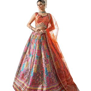 Lehenga Choli de Algodón con Hilo de Georgette y Lentejuelas, Estilo Indio, para Bodas y Fiestas, Prenda Étnica, Precio al por Mayor - Product Image 2