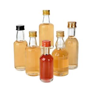 Mini bouteilles en verre pour liqueurs avec couvercles, mini bouteilles <span class=keywords><strong>d</strong></span>'<span class=keywords><strong>alcool</strong></span> vides, petites bouteilles de whisky pour cocktails, tequila, vodka, vin - Product Image 1