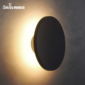 โคมไฟติดผนังภายนอก Savia ทรงกลม ไฟ LED สำหรับสวน 8 วัตต์ 3000k กันน้ำระดับ IP65 โคมไฟตกแต่งทันสมัยสำหรับระเบียงภายนอก - Product Image 1