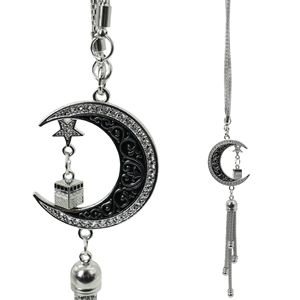 Accessorio <span class=keywords><strong>Auto</strong></span> per il Ramadan, Ornamento Pendente a Forma di Luna Crescente Dorata con Eleganti Nappe Metalliche, Decorazione Islamica per Interni <span class=keywords><strong>Auto</strong></span>, Regalo - Product Image 5
