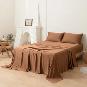 100% Natural Bamboo Fabric Queen <b>King</b> <b>Size</b> Custom Bamboo Bedding Set Cooling <b>Sheet</b> Set with Pillowcase for Hotel Eco-friendly - Product Image 1