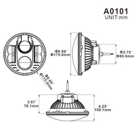 Phare LED haute puissance 80W 7 pouces pour Jeep Wrangler Super lumineux Faisceau haut et bas Phare LED