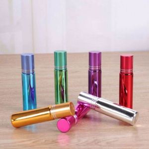 Luxury 10ml Empty Colorful Glass Roller <b>Bottle</b> High Quality Electroplated Essential Oil Screen Printing Roll Sealing Type Reed - Product Image 3
