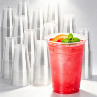 Lot de gobelets jetables en PET de 16 oz avec couvercle à clipser de 98 mm, étanches et transparents, pour boissons (vodka, eau minérale, thé) à emporter