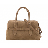 Sac à main en cuir suédé véritable LZ avec logo personnalisé, sac à bandoulière vintage en suédine souple pour femme, grand sac fourre-tout, marque privée
