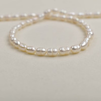 Perle d'eau douce naturelle 4-5 mm, perle de riz en fil, perle semi-finie, type de perle de riz, perle en vrac, accessoires de bijouterie DIY