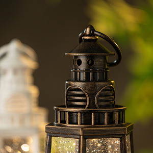 Caja de Música con Bola de Cristal, Nieve, Regalo de Cumpleaños, Adornos Navideños de <span class=keywords><strong>Faro</strong></span>, Música al por Mayor, Lámpara de Viento USB Luminosa - Product Image 4