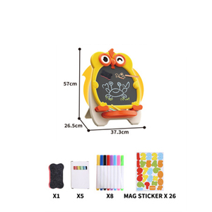 Tableau d'écriture et <span class=keywords><strong>de</strong></span> <span class=keywords><strong>dessin</strong></span> double face Jinying Owl, jouet avec effacement à un bouton, tableau magnétique coloré, jouet éducatif pour enfants - Product Image 3