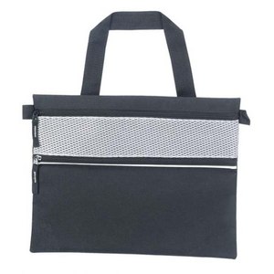 Borsa Portadocumenti Nera con Scomparto a Rete Argentato con Cerniera, Borsa da Lavoro - Product Image 1