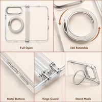 Casing Ponsel dengan Ring Magnetik Putar, Dudukan Putar, Tombol Logam, Bumper TPU, PC, 360 Derajat Putar, Lipat, untuk iPhone Duo