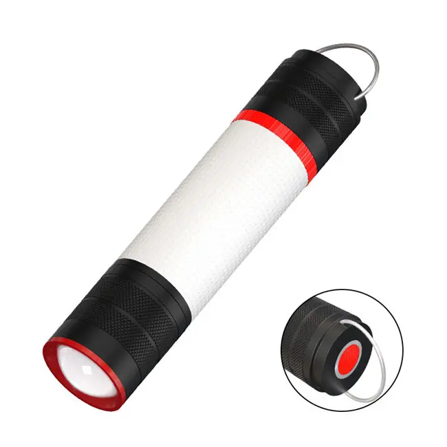 Torcia da campeggio a LED tascabile torcia a LED T6 portatile torcia a LED zoomabile magnetica per esterni con spia rossa blu