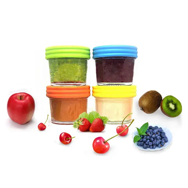 4oz 120ml Glass Baby Food Storage Mason Jars Reusable Small Containers Freezer Storage with Airtight Lids