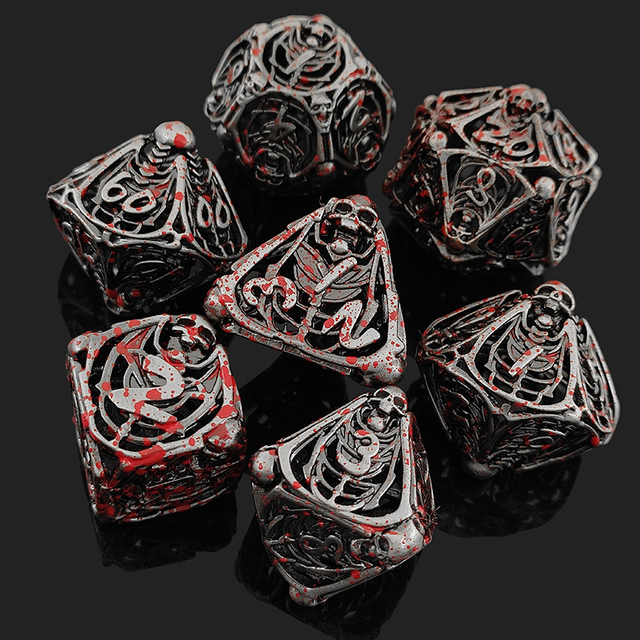 Dungeons & Dragons RPG 7-Accessories Polyhedral Resin Dice Multi-Sided Edge Shadowrun Pathfinder G Games Made of Zinc Alloy