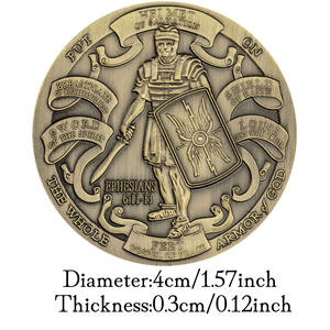 神的铠甲浮雕图案以弗所人祈祷40毫米凸版印刷镀青铜纪念挑战硬币 - Product Image 3