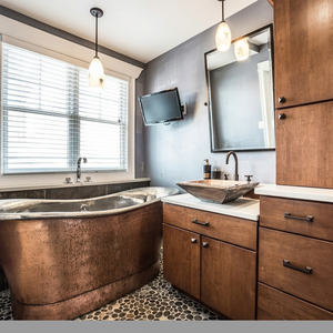 Bañera Ovalada Independiente de Cobre, Moderna, para Adultos, Renovación de Baños en el Hogar - Product Image 1