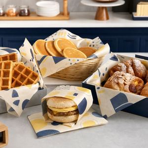 Custom Printed Greaseproof <b>Paper</b> Sheets for Breakfast Cafes Brunch Restaurants Waffles and Sandwiches - Product Image 6