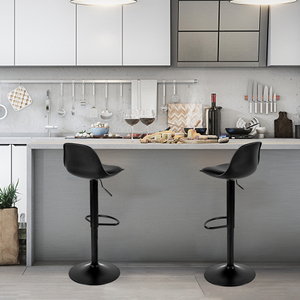 Modern Adjustable Height <b>Bar</b> <b>Stool</b> with PU Leather Seat and Iron Base <b>Swivel</b> Design for Home <b>Bar</b> and Commercial Use - Product Image 5