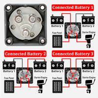 Interrupteur de déconnexion de batterie 275A 1-2-Both-Off DC 12V-48V Interrupteur principal de batterie marine Coupure d'alimentation pour isolateur de batterie marine