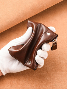 IMooo Design Factory Prijs Kort Portemonneetje Zacht Dun Effen Kleur PU Leder Handgemaakt Multifunctioneel Munt Portemonneetje Mini Promotioneel - Product Image 3