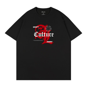 Camiseta negra Drift Culture de 360g, ropa de calle transpirable de algodón unisex Q119 - Product Image 1