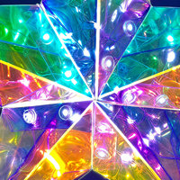 Adorno de Estrella LED Iridiscente al por Mayor, Patrón de Cristal 3D, Iluminación para Árbol de Navidad, Funciona con Pilas, Decoración Festiva para el Hogar