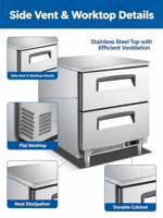 Unité de réfrigération à basse température avec ventilateur commercial et refroidisseur à 4 tiroirs pour cuisine et restaurant