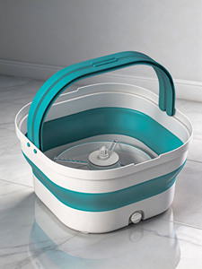 Serpillère rotative avec seau grande capacité pour nettoyage humide et sec, nouvelle arrivée, gain de temps, pliable, 360° °   Nettoyeur à serpillière rotative - Product Image 5