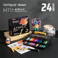 Venta al por Mayor de Rotuladores de Pintura Líquida Little Lightning de 24 Colores, Sistema de Tinta Libre, Juego de Marcadores Acrílicos para Manualidades en Roca, Madera y Cerámica