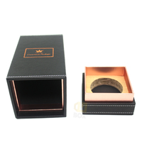 Boîte cadeau de luxe en carton noir personnalisée avec logo, pour une seule bouteille de parfum en cuir – Fabrication usine