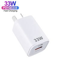 Chargeur mural rapide GaN 33W USB-C PD33W QC3.0 avec prise AU, vente directe d'usine, pour iPhone 17 16 15