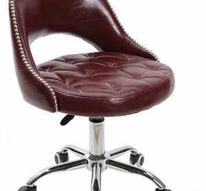 K Black <b>Adjustable</b> Barber Chair Quilted Upholstered Salon <b>Stool</b> Swivel Rolling Back Chair for Beauty Studio - Product Image 5