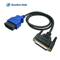 Özelleştirilmiş OBD kablosu 12V OBD konektörü erkek DB 25pin dişi kablolar araba aksesuarları oto elektronik araç teşhis kablosu