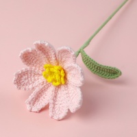 Bunga Gerbera Gesang Lucu Buatan Tangan dari Benang Rajut, Buket Bunga Palsu