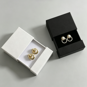 Luxury Paper Jewelry Earring <b>Box</b>, Custom Printed Logo Gift <b>Box</b>, <b>Black</b> White Available for Jewelry Store Packaging - Product Image 4