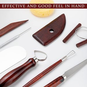 Bview Nghệ Thuật 45 Miếng Nghệ Thuật Màu Đỏ Bằng Gỗ Gốm Đất Sét Công Cụ Thiết Lập Cho Nghệ Sĩ - Product Image 4