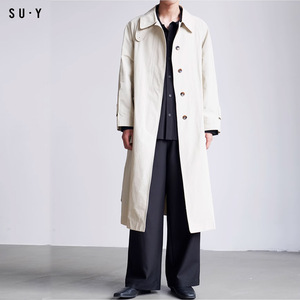 Nuovo trench neutro leggero semplice cappotto lungo da <span class=keywords><strong>uomo</strong></span> trench - Product Image 5