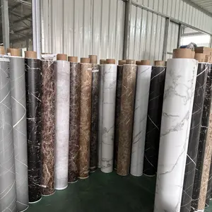 Factory Stone PVC Film Furniture Membrane Cement Look Decoration Film For Online Laminate