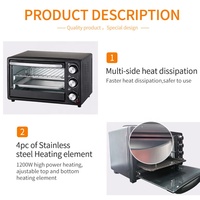 Four à pain miniature de 16 L avec fonction de convection et plateau de cuisson, boîtier en métal, 1200 W, électrique, pour la cuisson de gâteaux