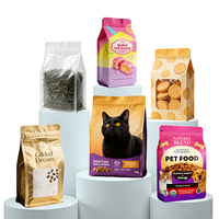 Sacs à fond plat avec fermeture éclair latérale, personnalisables avec logo, refermables, pochettes verticales transparentes en feuille d'aluminium pour café, thé, biscuits, aliments pour animaux de compagnie