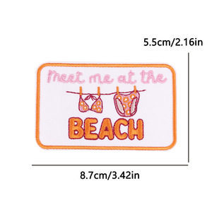 Patch brodé thermocollant 'Meet Me at the Beach' et 'Sea La <span class=keywords><strong>Vie</strong></span>' pour une ambiance estivale - Product Image 3