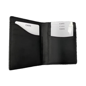 For Vintage Bi-fold Thin Minimalist <b>Rfid</b> <b>Blocking</b> Unisex Full Grain Genuine Leather Metal Holder Short Slim <b>Wallet</b> Portable - Product Image 1