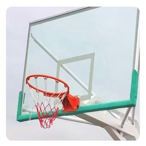 Système de panier de basket <span class=keywords><strong>portable</strong></span> d'extérieur avec support réglable, panneau arrière en verre trempé, panier mobile encastrable et filet pour enfants et adultes - Product Image 3