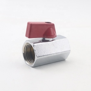 3/8 inch bề mặt thô nam nối Brass nước Mini Ball valve với nhựa màu đỏ xử lý - Product Image 5