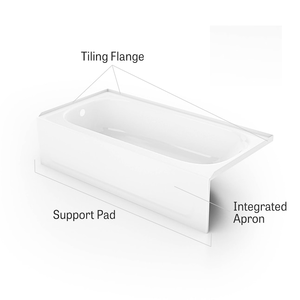 <span class=keywords><strong>Baignoire</strong></span> à immersion rectangulaire moderne en <span class=keywords><strong>acier</strong></span> <span class=keywords><strong>émaillé</strong></span> blanc en porcelaine de 30 po x 60 po, design pour hôtel et villa - Product Image 2