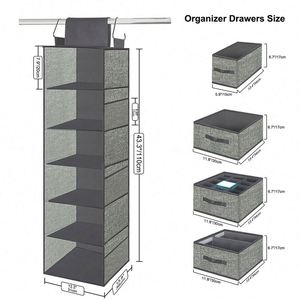 Detachable High Quality Suitable for Multiple Spaces Closet <b>Drawer</b> Organizer with Side Pockets - Product Image 2