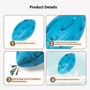 Yüksek kaliteli çevre dostu köpek oyuncak topu patlamalar kauçuk ses Rugby yüksek dayanıklılık moda Molar Bite dayanıklı Pet oyuncak - Product Image 4