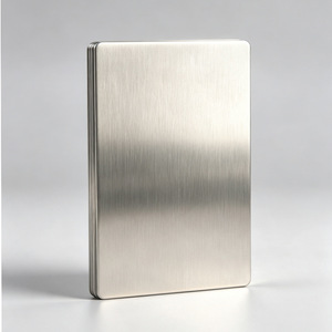 Tarjeta de presentación de acero inoxidable de 86x54x0,8 mm, placa de identificación de metal cepillado de doble cara para suministros de oficina - Product Image 4