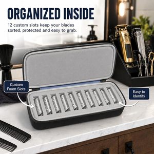 Estuche Organizador para Cuchillas de Clipper, para Cuchillas Desmontables Wahl/Andis/<span class=keywords><strong>Oster</strong></span> A5, Capacidad para 12 Cuchillas para Barberos y Peluqueros de Mascotas - Product Image 4